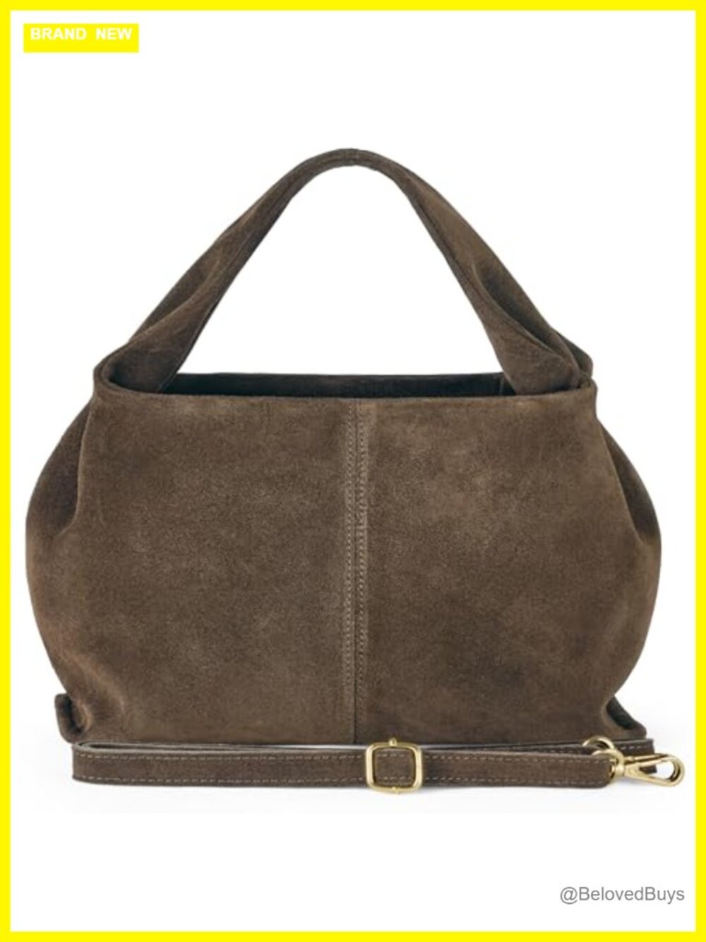 Italian Suede Leather Satchel Shoulder Bag Handcrafted Purse